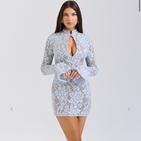 House of CB - Brianna Bluebell Keyhole Lace Mini Dress Size XS - Picture 1 of 3